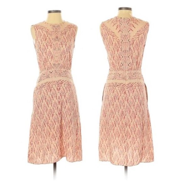 BCBGMaxAzria “Emalea” Boho Ikat Print Sleeveless Dress with Pockets! - Size 0 - Picture 3 of 16